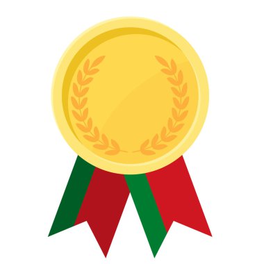 Beyaz Rusya bayrak kurdeleleriyle altın madalya kazanmanın basit bir gösterimi.