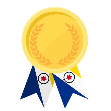 Bonaire bayrak kurdeleleriyle altın madalya kazanmanın basit bir gösterimi.