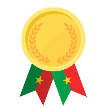 Spor için Burkina Faso bayraklarıyla altın ödülün basit bir illüstrasyonu