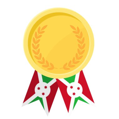 Spor için Burundi bayrak kurdeleleriyle altın ödülün basit bir illüstrasyonu