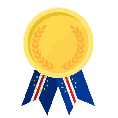 Spor için Cape Verde bayrak kurdeleleriyle altın ödülün basit bir illüstrasyonu