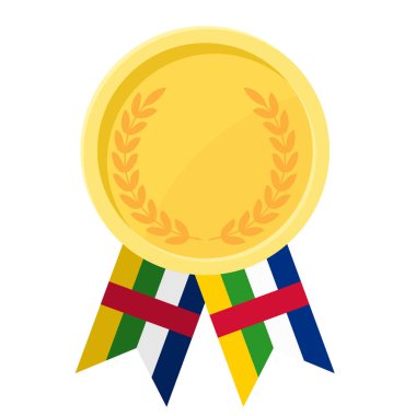 Orta Afrika Cumhuriyeti bayrak kurdeleleriyle altın madalya kazanmanın basit bir örneği.