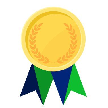 Noel Adası bayrak kurdeleleriyle altın madalya kazanmanın basit bir gösterimi.