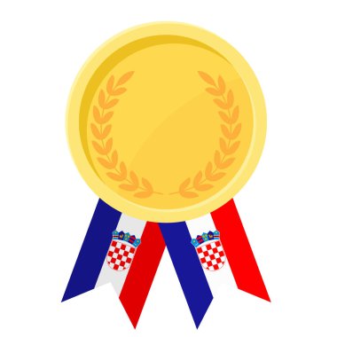 Hırvatistan bayraklarının spor amaçlı olduğu altın ödülün basit bir illüstrasyonu