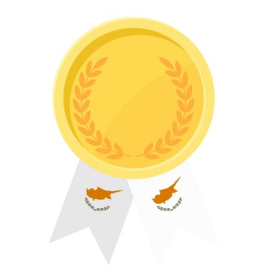 Kıbrıs bayraklarının spor amaçlı olduğu altın ödülün basit bir illüstrasyonu