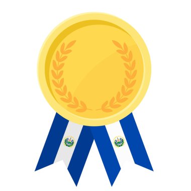 Spor için El Salvador bayrak kurdeleleriyle altın ödülün basit bir illüstrasyonu