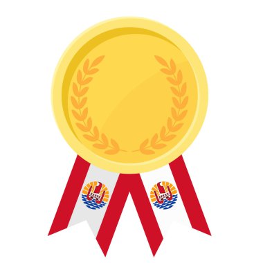 Fransız Polinezya bayrak kurdeleleriyle altın madalya kazanmanın basit bir gösterimi.