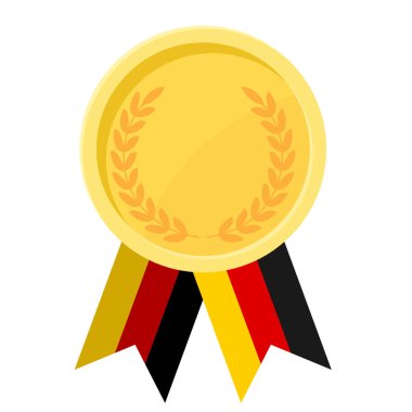 Almanya bayrak kurdelelerinin spor amaçlı olduğu altın madalyanın basit bir gösterimi