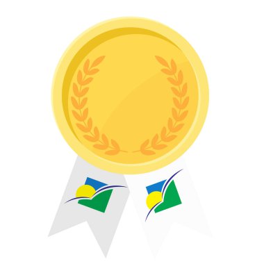 Guadeloupe bayrak kurdeleleriyle altın madalya kazanmanın basit bir gösterimi.