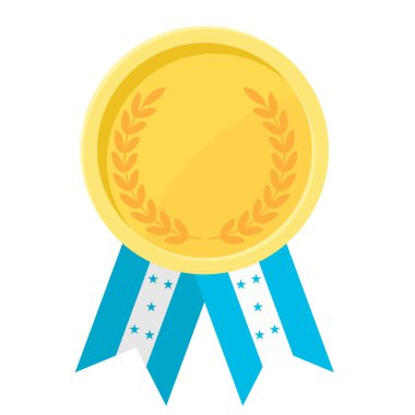 Honduras bayrak kurdeleleriyle altın madalya kazanmanın basit bir gösterimi.