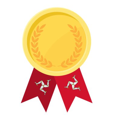 Spor için Man Adası bayraklarıyla altın ödülün basit bir illüstrasyonu