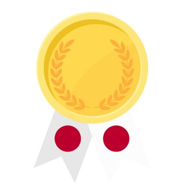 Japonya 'nın spor için taktığı altın madalyanın basit bir gösterimi.