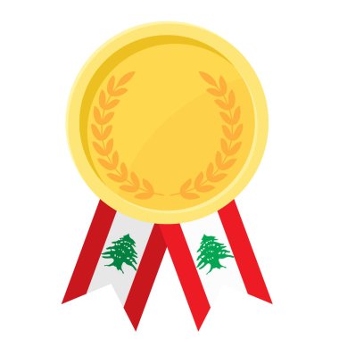 Lübnan bayrak kurdeleleriyle altın madalya kazanmanın basit bir gösterimi.
