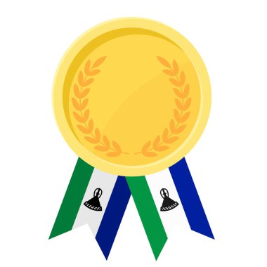 Spor için Lesotho bayrak kurdeleleriyle altın ödülün basit bir illüstrasyonu