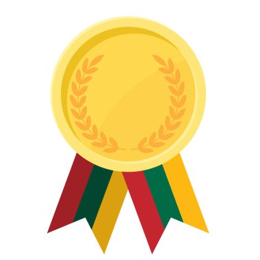 Litvanya bayrak kurdeleleriyle altın madalya kazanmanın basit bir gösterimi