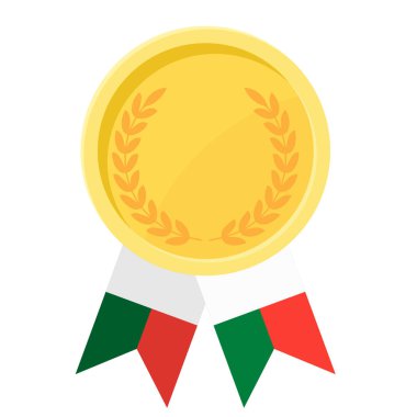 Madagaskar bayrak kurdeleleriyle altın madalya kazanmanın basit bir gösterimi.