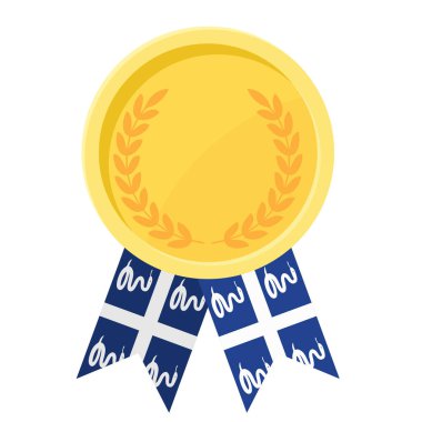 Spor için Martinik bayrak kurdeleleriyle altın ödülün basit bir illüstrasyonu