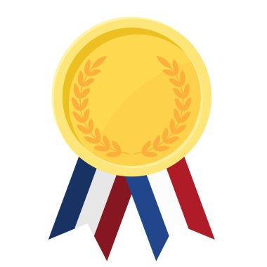 Hollanda bayrak kurdeleleriyle altın madalya kazanmanın basit bir gösterimi.