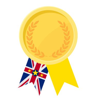 Niue bayrak kurdeleleriyle altın madalya kazanmanın basit bir gösterimi.