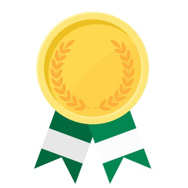 Nijerya bayrak kurdeleleriyle altın madalya kazanmanın basit bir gösterimi