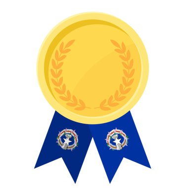 Kuzey Mariana Adaları 'nın spor amaçlı bayraklarıyla altın ödülün basit bir illüstrasyonu