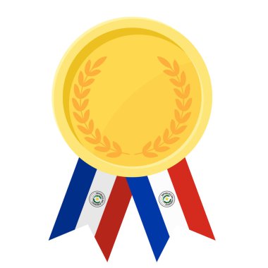 Spor için Paraguay bayrak kurdeleleriyle altın ödülün basit bir illüstrasyonu
