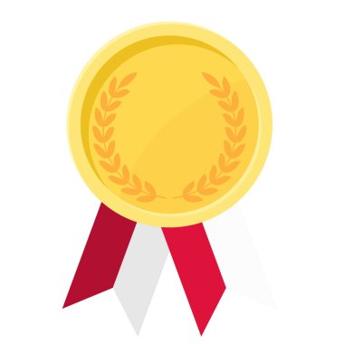 Polonya 'nın spor bayrak kurdeleleriyle altın madalyanın basit bir gösterimi