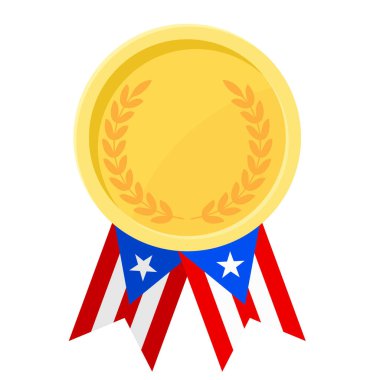 Porto Riko bayrak kurdeleleriyle altın madalya kazanmanın basit bir gösterimi.