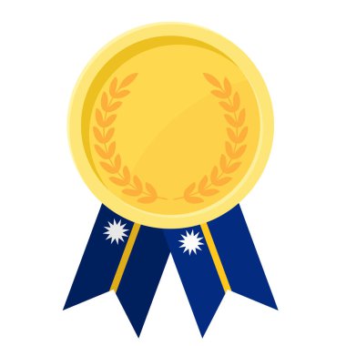 Nauru Cumhuriyeti bayrak kurdeleleriyle altın madalya kazanmanın basit bir gösterimi.