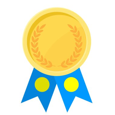 Palau Cumhuriyeti bayrak kurdeleleriyle altın madalyanın basit bir illüstrasyonu