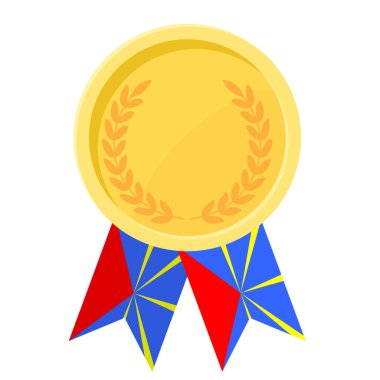 Spor için yeniden birleşme bayraklarıyla altın ödülün basit bir illüstrasyonu