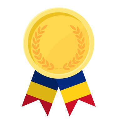 Romanya bayrak kurdelelerinin spor amaçlı olduğu altın ödülün basit bir gösterimi