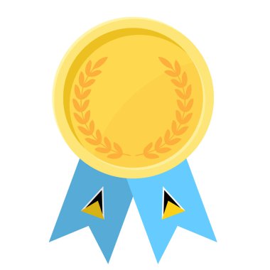 Spor için Saint Lucia bayraklarıyla altın ödülün basit bir illüstrasyonu