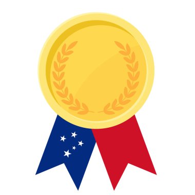 Samoa bayrak kurdeleleriyle altın madalya kazanmanın basit bir gösterimi.