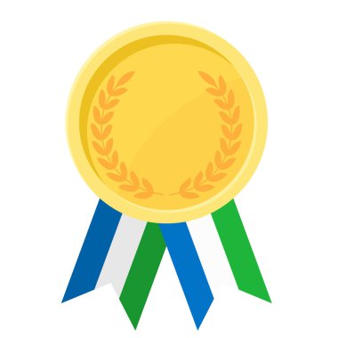 Spor için Sierra Leone bayraklarıyla altın ödülün basit bir illüstrasyonu