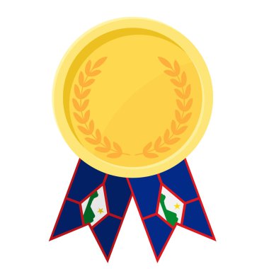 Spor için Sint Eustatius bayraklarıyla altın ödülün basit bir illüstrasyonu