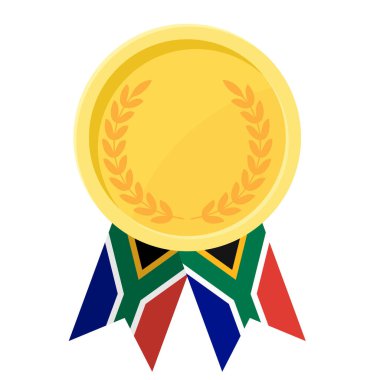 Güney Afrika bayrak kurdeleleriyle altın madalya kazanmanın basit bir gösterimi.