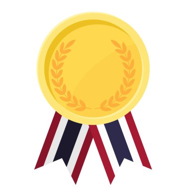 Spor için Tayland bayrak kurdeleleriyle altın ödülün basit bir illüstrasyonu