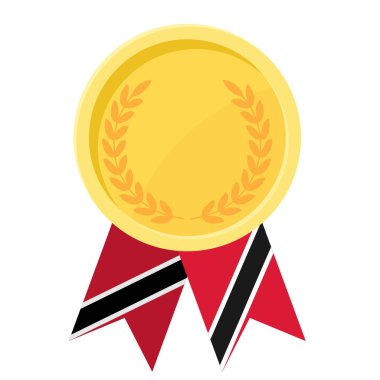 Trinidad ve Tobago bayrak kurdeleleriyle altın madalya kazanmanın basit bir gösterimi.