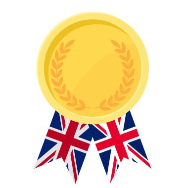 İngiltere bayrak kurdeleleriyle altın madalya kazanmanın basit bir gösterimi.