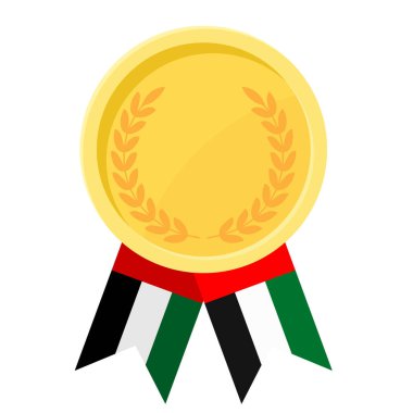 Birleşik Arap Emirlikleri bayrak kurdeleleriyle altın madalya kazanmanın basit bir örneği.