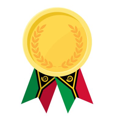 Vanuatu bayrak kurdeleleriyle altın madalya kazanmanın basit bir gösterimi.