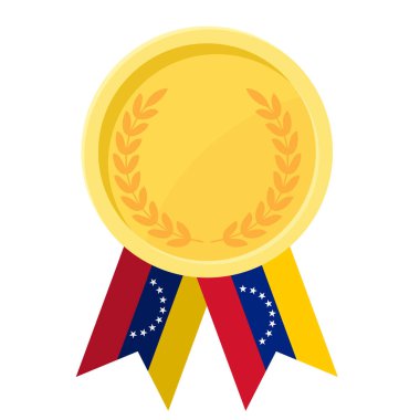 Venezuela bayrak kurdeleleriyle altın madalya kazanmanın basit bir gösterimi.