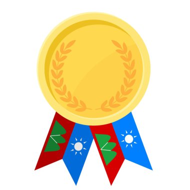 Wa State bayrak kurdeleleriyle altın madalyanın basit bir illüstrasyonu.