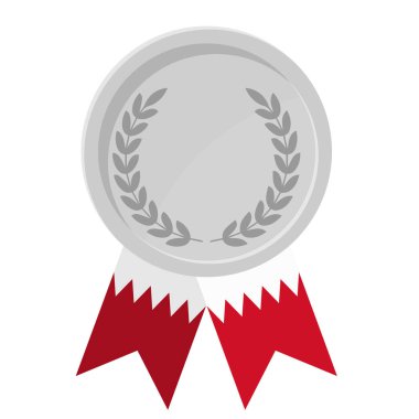 Spor için Bahreyn bayraklı Gümüş Madalya 'nın basit bir illüstrasyonu