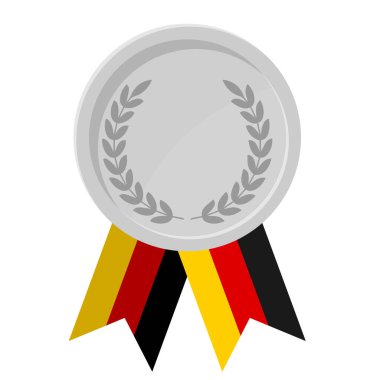 Almanya bayrak kurdelelerinin spor amaçlı olduğu gümüş madalyanın basit bir çizimi