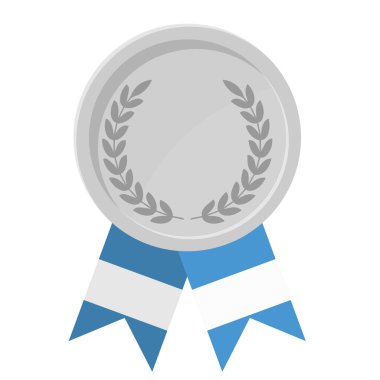 Spor için Guatemala bayrak kurdeleleriyle gümüş madalyanın basit bir illüstrasyonu