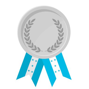 Honduras bayrak kurdeleleriyle gümüş madalyanın basit bir illüstrasyonu