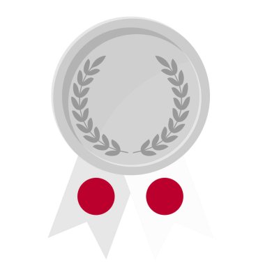 Japonya 'nın spor için taktığı gümüş madalyanın basit bir gösterimi.