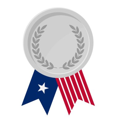 Liberya bayrak kurdeleleriyle gümüş madalyanın basit bir illüstrasyonu